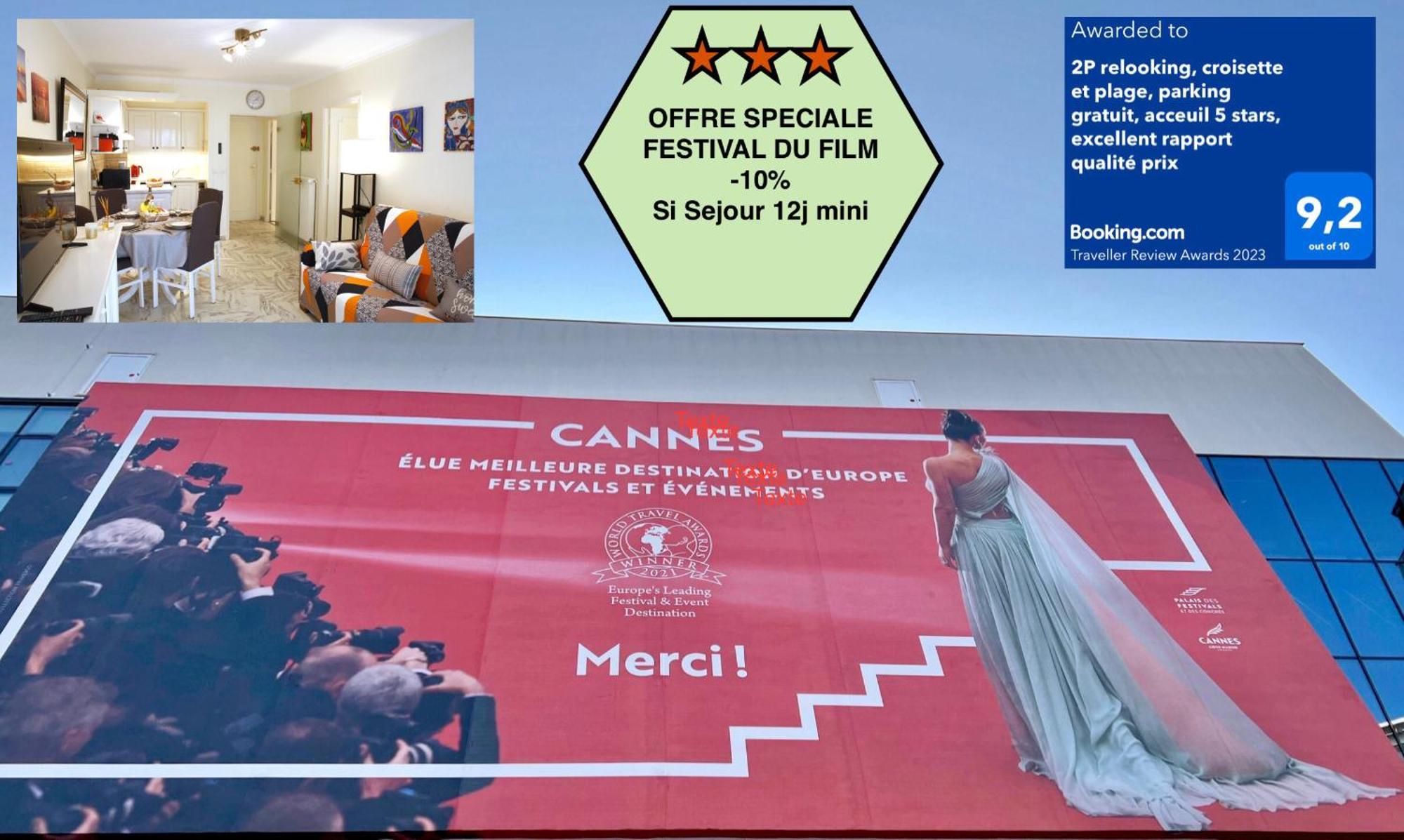 Offre Speciale Festival Film Si Sejour Superieur 12J , 2P Croisette, Grande Terrasse, Parking Gratuit, Calme, Accueil 5 Etoiles, Excellent Rapport Qualite-Prix Cannes Kültér fotó